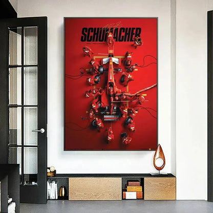 Classic, F1 Michael Schumacher Racing, Wall Art, HD Canvas Print Poster, Home Living Room Bedroom, Club Decoration