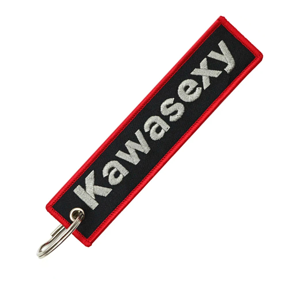 Motorcycle Keychain Double Sided Embroidery | Fashion Key Ring Gift