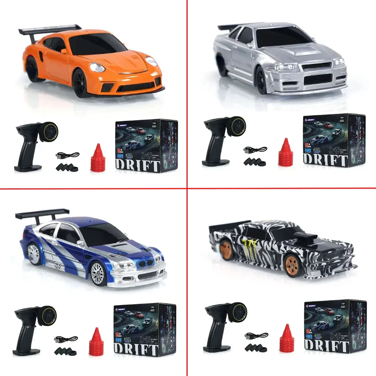 Mini RC Drift Car 1:43 Scale 4WD Remote Control Racing Vehicle Toy