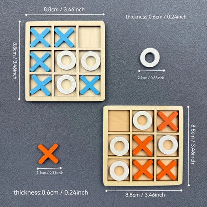 Juego de puzle de tic-tac-toe de madera para dos jugadores, juego de mesa interactivo de lógica y estrategia, regalo de cumpleaños para fiestas familiares para niños y niñas