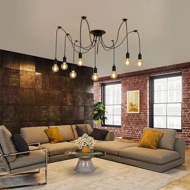 Spider Chandelier 8 Head E27 Pendant Light Vintage Industrial Ceiling Lamp