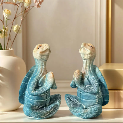 1 Piece of Resin Craft Meditation Turtle Statue, Resin Zen Decoration, Home and Garden Sculptures, Resin Zen Decoration Suitable for Turtle Enthusiasts and Collectors.