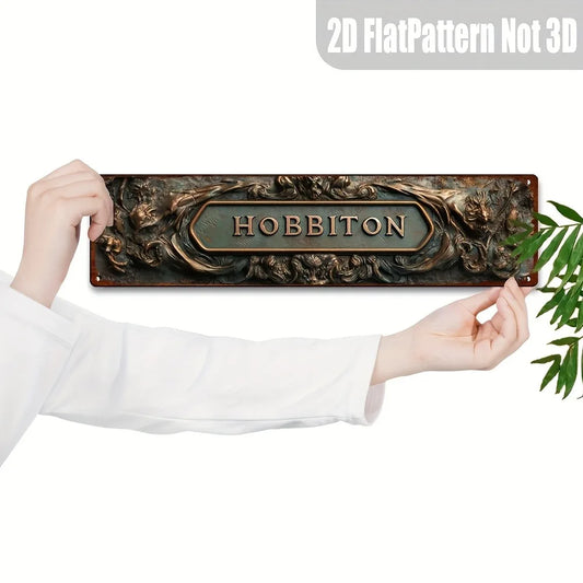 Panneau en métal rétro Hobbitebourg - Décoration murale vintage florale 10x40 cm, Art pour maison, café, ferme
