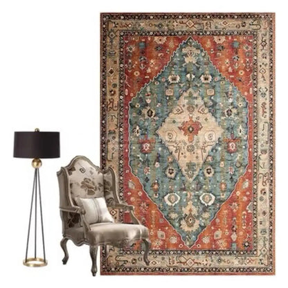 VIKAMA Alfombra nórdica grande para sala de estar, estilo retro, alfombra de dormitorio, decoración del hogar marroquí, sofá, mesa de té, alfombra de área grande
