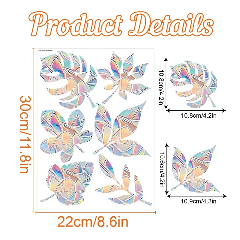 Rainbow Suncatcher Window Stickers | PVC Cat Butterfly Prism Glass Decal