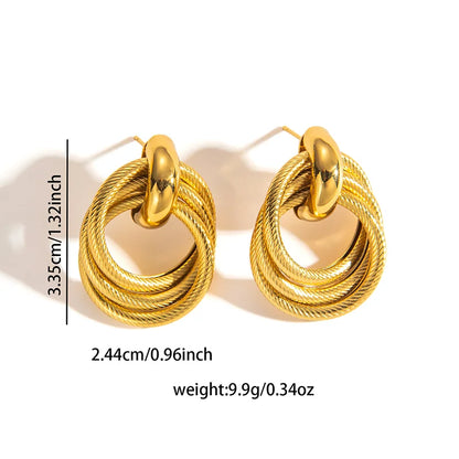 316L Stainless Steel Circular Splicing Earrings | Fashion Punk Hip Hop Jewelry Gift