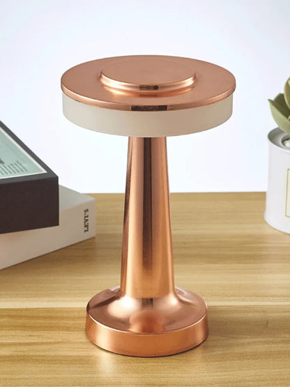 LED Table Lamp Retro Bar Coffee Table Lamp Rechargeable Touch Sensor Wireless Night Light Restaurant Living Room Decor Light