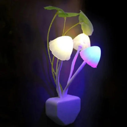 Mushroom Night Light with Light Sensor | 3 LED Colorful Bedside Lamp