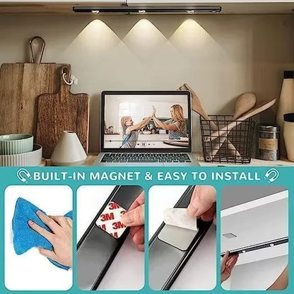 Lampe de Nuit LED Sans Fil USB à Détecteur de Mouvement pour Éclairage Sous Armoire