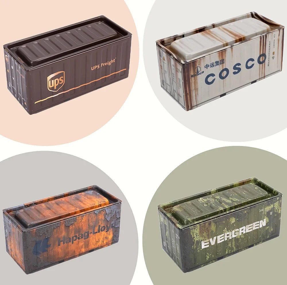 Lot de 4 mini boîtes de rangement en fer de style industriel rétro, décoration créative, objet de collection, mini conteneur de bureau, cadeaux miniatures