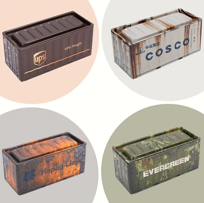 Lot de 4 mini boîtes de rangement en fer de style industriel rétro, décoration créative, objet de collection, mini conteneur de bureau, cadeaux miniatures