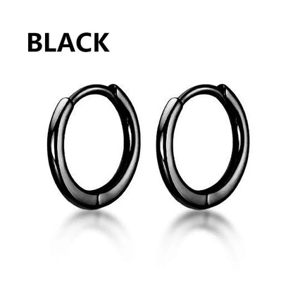 Black Punk Cross Hoop Earrings | Stainless Steel Unisex Jewelry