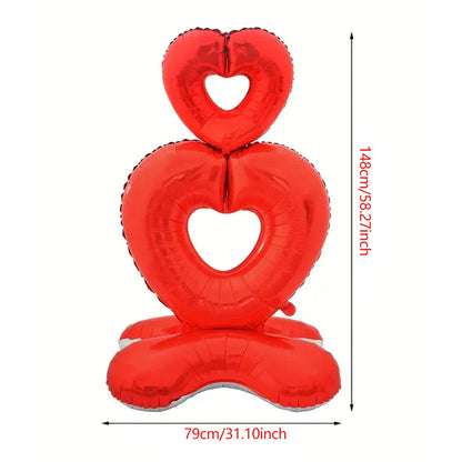 Heart to Heart Love Bear Balloon | Valentine's Day Decor with Stand