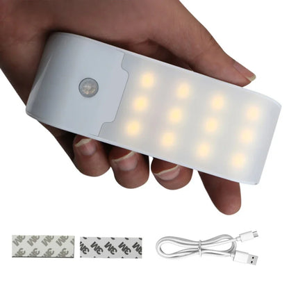 Motion Sensor LED Night Light | Rechargeable Cabinet Lamp with Human Body Induction for Kitchen, Wardrobe, and Stairs