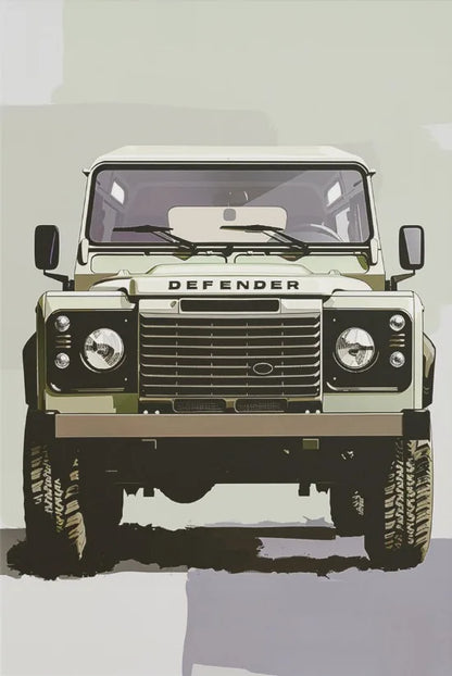 L-and-R-over Defender 90 Offroad Poster Classic Retro Automotive Poster Canvas Prints Classic Off-road Vehicle Aesthetic Print