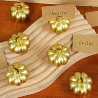 Marque-places Citrouille Dorée Décor Automne (Lot de 6), Décoration de Table pour Thanksgiving, Mariages Thème Automne