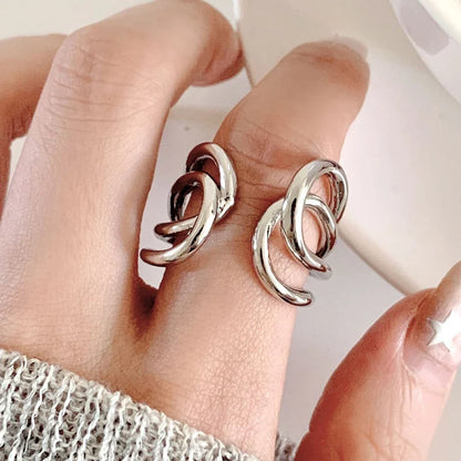 PANJBJ Real 925 Sterling Silver Retro Round Ring | Vintage Fine Jewelry for Women