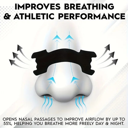 Breathable Sports Nose Strips | 20 Pack Anti-Snoring Nasal Patches for Night