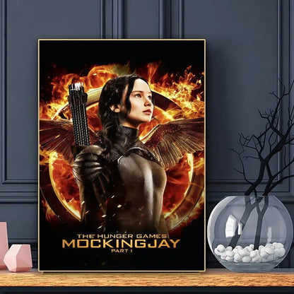 Classic Movie The Hunger Games Poster Sticky Wall Art Printing Waterproof Home Living Bed Room Bar Aesthetic Decor