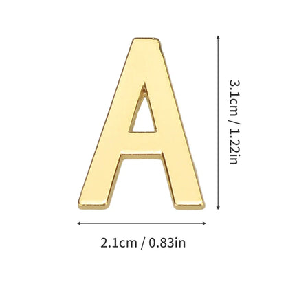 1 Pieza de metal autoadhesivo, número de casa, letras del alfabeto inglés para placa de puerta de apartamento, mesa, pegatinas de número de buzón de 3 x 2 cm