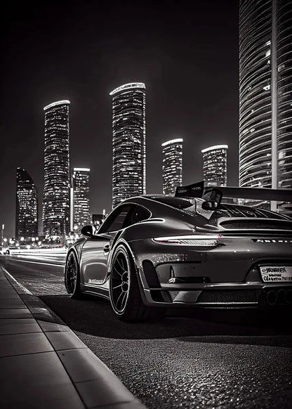 Trending Cars Retro Porsche 911 GT3 RS City Poster and Prints Canvas Painting Wall Art Pictures for Home Living Room Cuadros