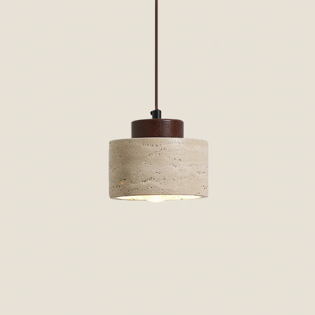 Japanese Wabi Sabi Stone Pendant Light – Modern Bedside Hanging Lamp for Bedroom