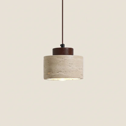 Japanese Wabi Sabi Stone Pendant Light – Modern Bedside Hanging Lamp for Bedroom