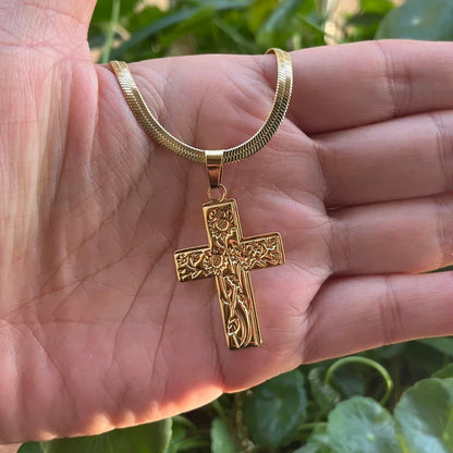 Christian Cross Necklace for Men Women | Stainless Steel Religious Pendant Jewelry