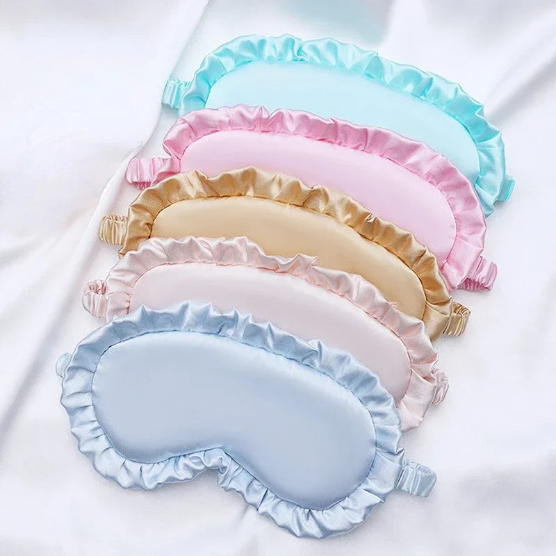 Silk Ruffle Sleep Eye Mask | Light Blocking Sleep Aid for Adults