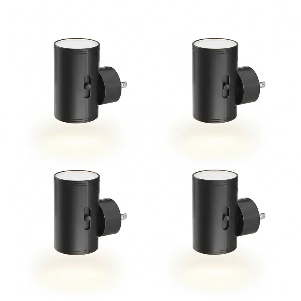 Plug In Dimmable LED Night Light Auto Sensor Bedside Bathroom Hallway Lamp