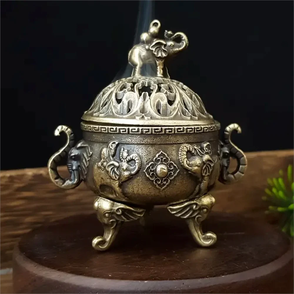 Elephant Triple-Legged Incense Burner | Metal Aromatherapy Decor