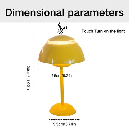 USB Touch Mushroom Table Lamp | Tri Color Dimmable LED Bedside Night Light