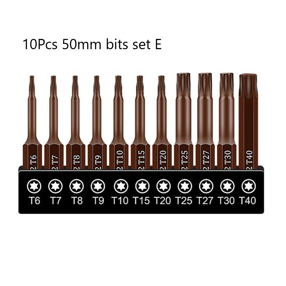 Screwdriver Bits Set 25mm 50mm | S2 Alloy Steel Magnetic Screwdriver Bits for Phillips, Slotted, Hex, Torx