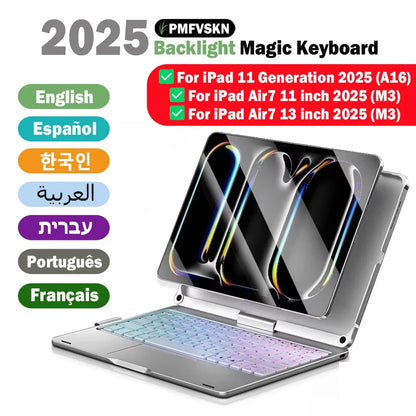 Magic Keyboard Case iPad 11th Gen 2025 iPad Air 11/13 Backlit 360°