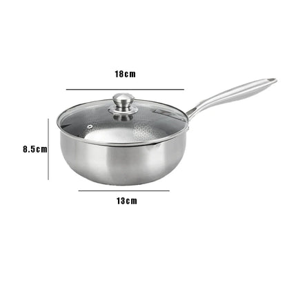 Poêle à frire en acier inoxydable, cuisson de steak, nid d'abeille, antiadhésive, fond plat, wok, compatible induction, ustensile de cuisine universel