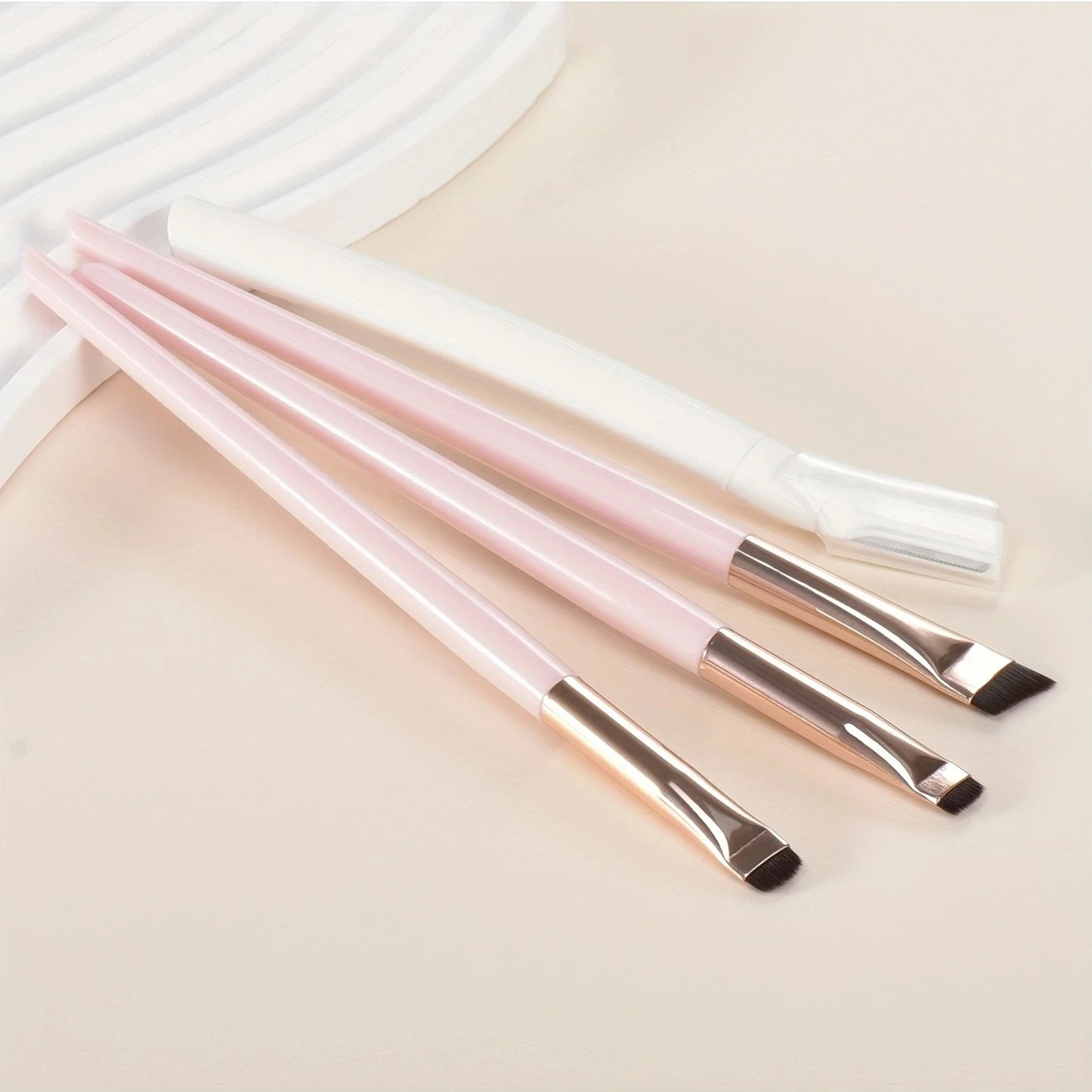 Ultra-Thin Eyebrow Brush Set | 3-Piece Angled Precision Makeup Brushes