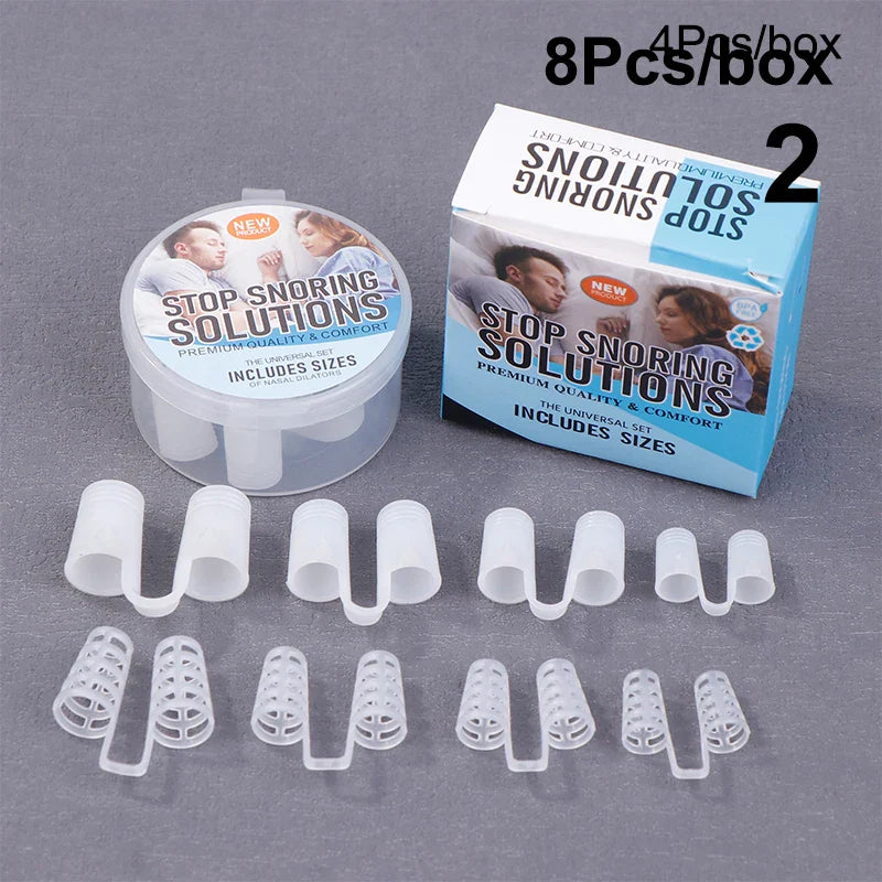 Silicone Anti-Snore Nasal Dilators 4/8Pcs Set | Snoring Nose Clip for Better Sleep