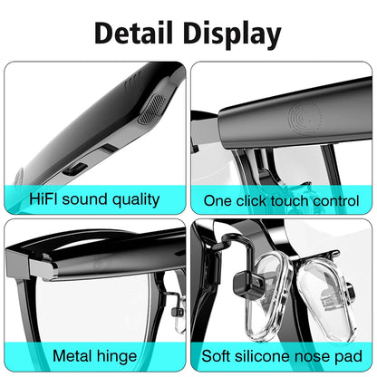 Wireless Smart Glasses with Bluetooth Music & Calling for Android iOS Tech