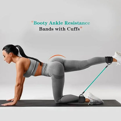 Resistance Band Set with Ankle Straps | Home Gym Strength Training