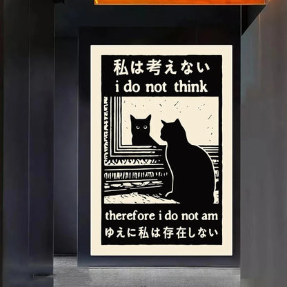 Affiches drôles de mèmes de chats, bande dessinée japonaise de chat, art de la culture des mèmes Internet, impression sur toile, décoration moderne de salon, chambre à coucher, cadeau