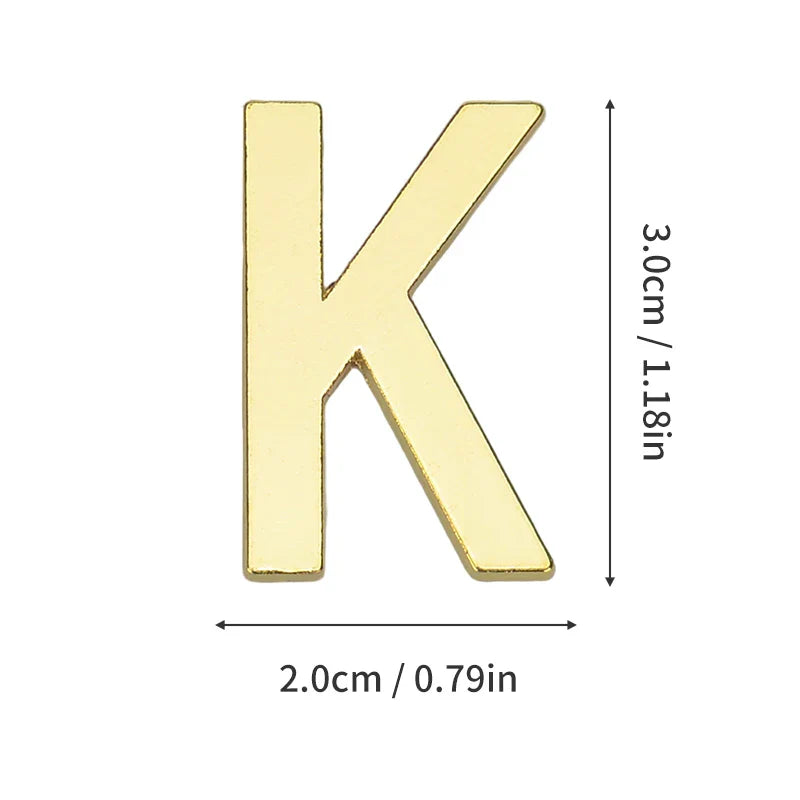 1 Pieza de metal autoadhesivo, número de casa, letras del alfabeto inglés para placa de puerta de apartamento, mesa, pegatinas de número de buzón de 3 x 2 cm