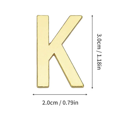 1 Pieza de metal autoadhesivo, número de casa, letras del alfabeto inglés para placa de puerta de apartamento, mesa, pegatinas de número de buzón de 3 x 2 cm