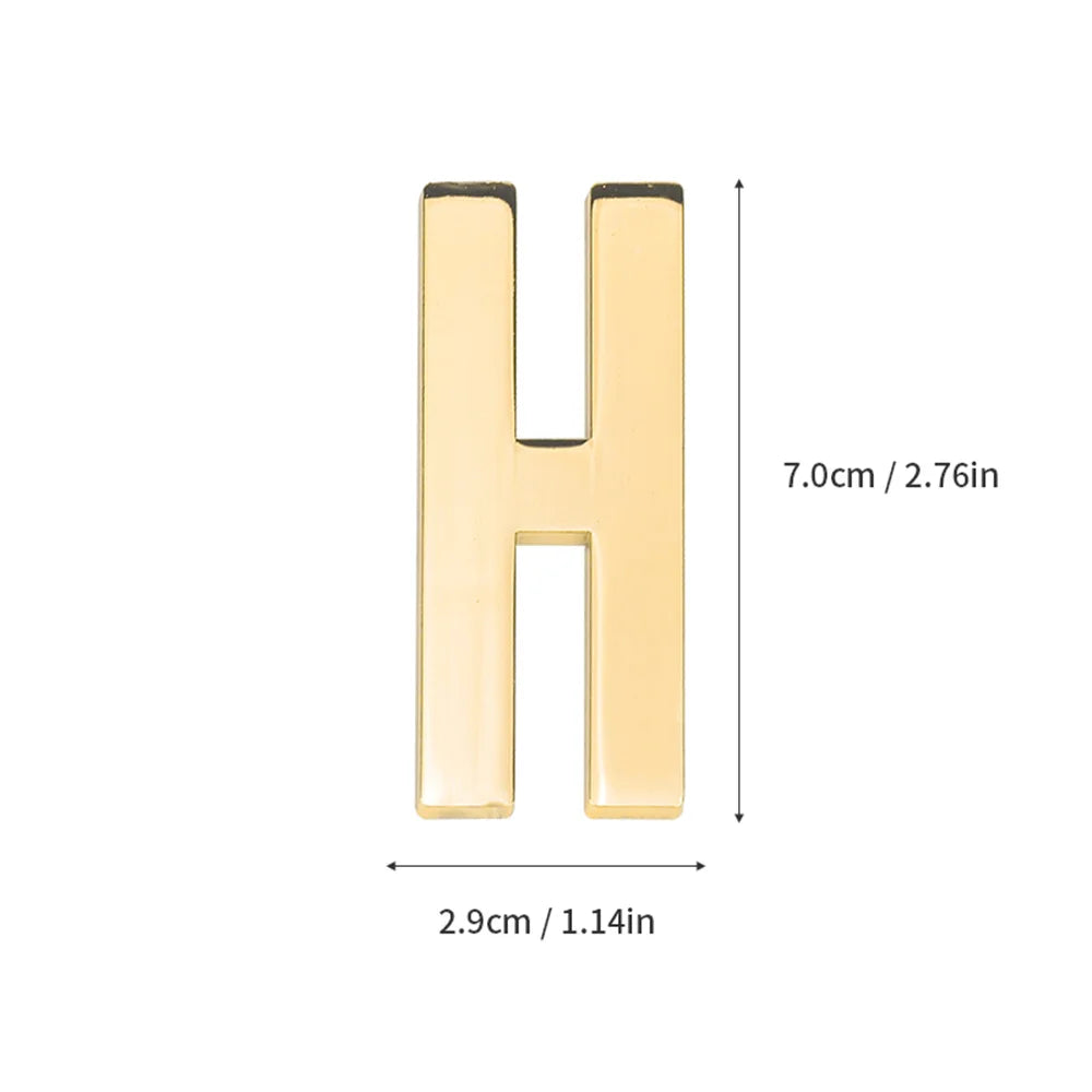 1 pièce en métal auto-adhésive Numéro de maison, lettres de l'alphabet anglais pour plaque de porte d'appartement, autocollants de numéro de boîte aux lettres de table 7*3cm