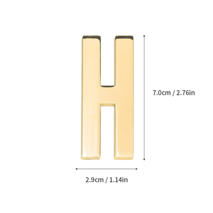 1 pièce en métal auto-adhésive Numéro de maison, lettres de l'alphabet anglais pour plaque de porte d'appartement, autocollants de numéro de boîte aux lettres de table 7*3cm