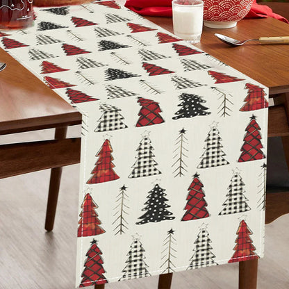 Christmas Tree Table Runner Merry Christmas Decoration 2025 Navidad Natal Xmas Gifts Snowflake Table Cover Happy New Year 2026