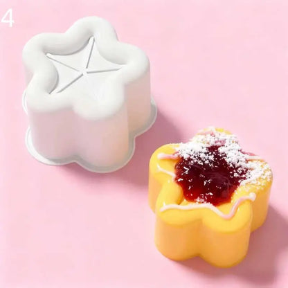 Silicone Mousse Cake Mold Set | Flexible Baking Molds for Heart Star Flower Shapes