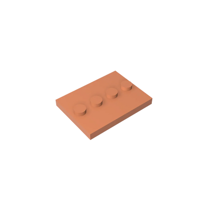 Gobricks GDS-980 Tile, Modified 3 x 4 with 4 Studs in Center | Compatible Building Block for DIY and MOC