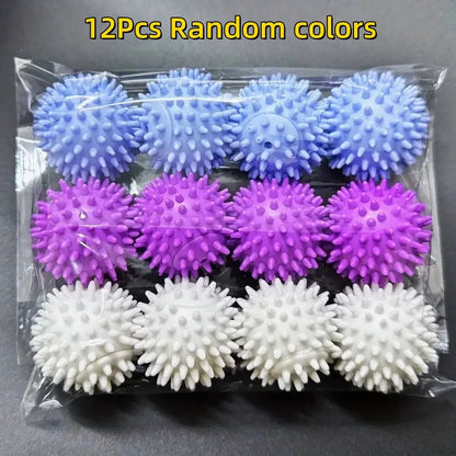 4/8/12Pcs Reusable Laundry Balls Gentle Cleaning Removes Dirt Hair Softens Clothes Prevents Tangling Durable PVC Mixed Colors