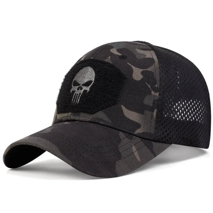 Unisex Skull Baseball Cap | Breathable Mesh Snapback for Outdoor Adventures