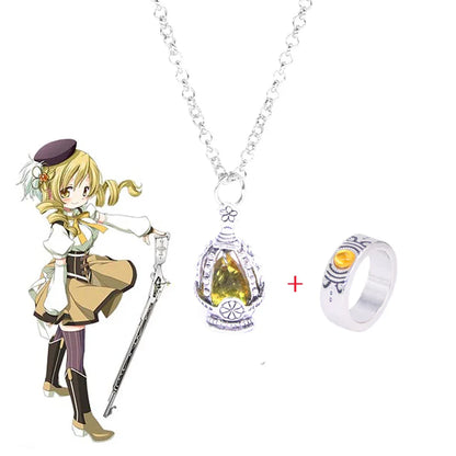 Madoka Magica Soul Gem Pendant Necklace | Anime Jewelry Set